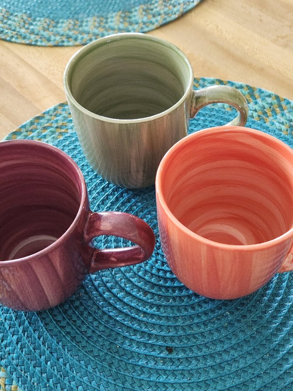 Citrus Grove Handpainted Coffee Mugs Set of 3